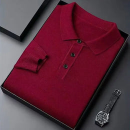 Firenze Folded Knit Polo - Burgundy (Burgunderrot)