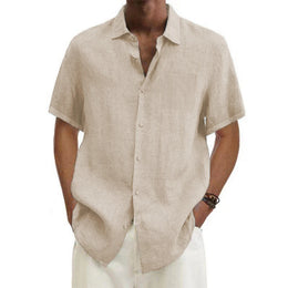 Ravello Short Sleeve Linen Shirt - Beige (beige)