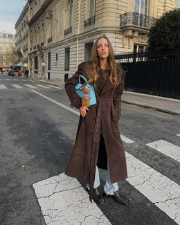Firenze Suede Belted Trench - 01 Brown variant image
