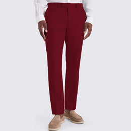 Bologna Neutral Travel Trouser - Burgundy (Burgundy)