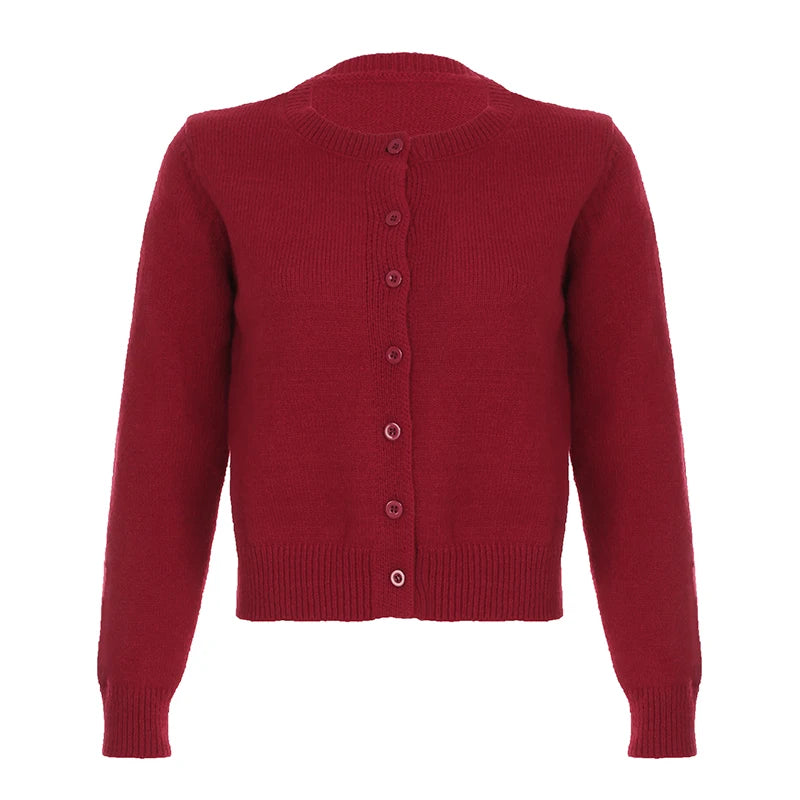 Lucia Wool-Blend Cardigan - Burgundy variant image