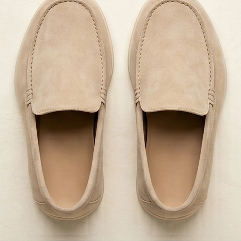 Amalfi Suede Driving Loafer - Beige