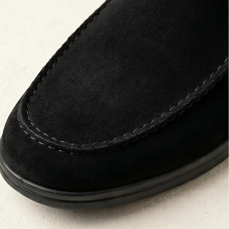 Amalfi Suede Driving Loafer - Black
