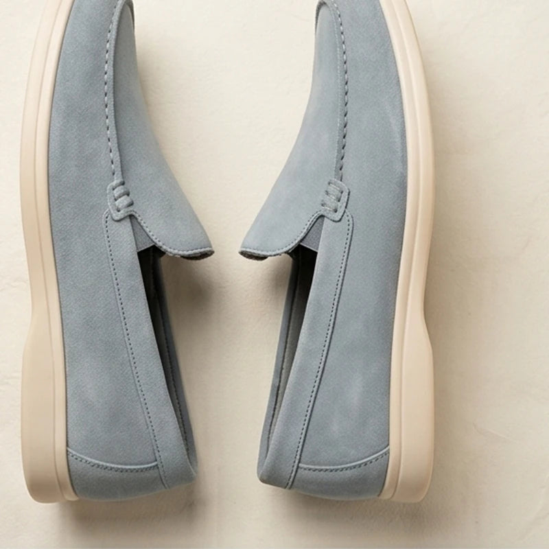 Amalfi Suede Driving Loafer - Fog Blue