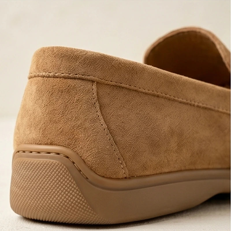 Amalfi Suede Driving Loafer - Light Brown