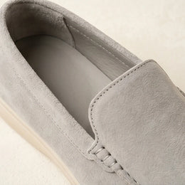 Amalfi Suede Driving Loafer - Light Gray