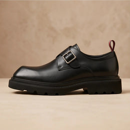 Bergamo black leather side profile