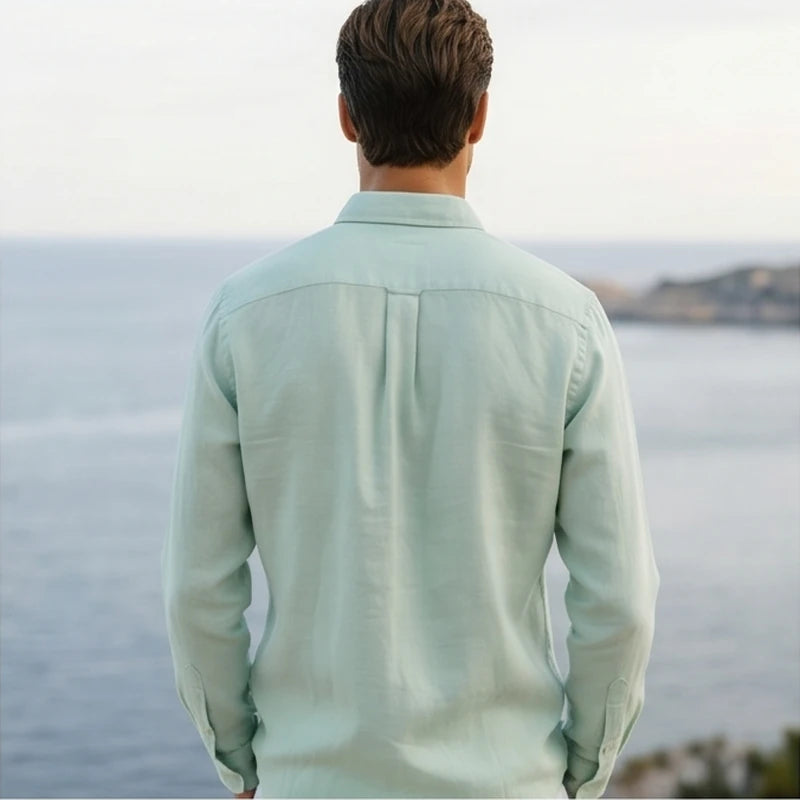 Capri Linen Resort Shirt - Mint Green