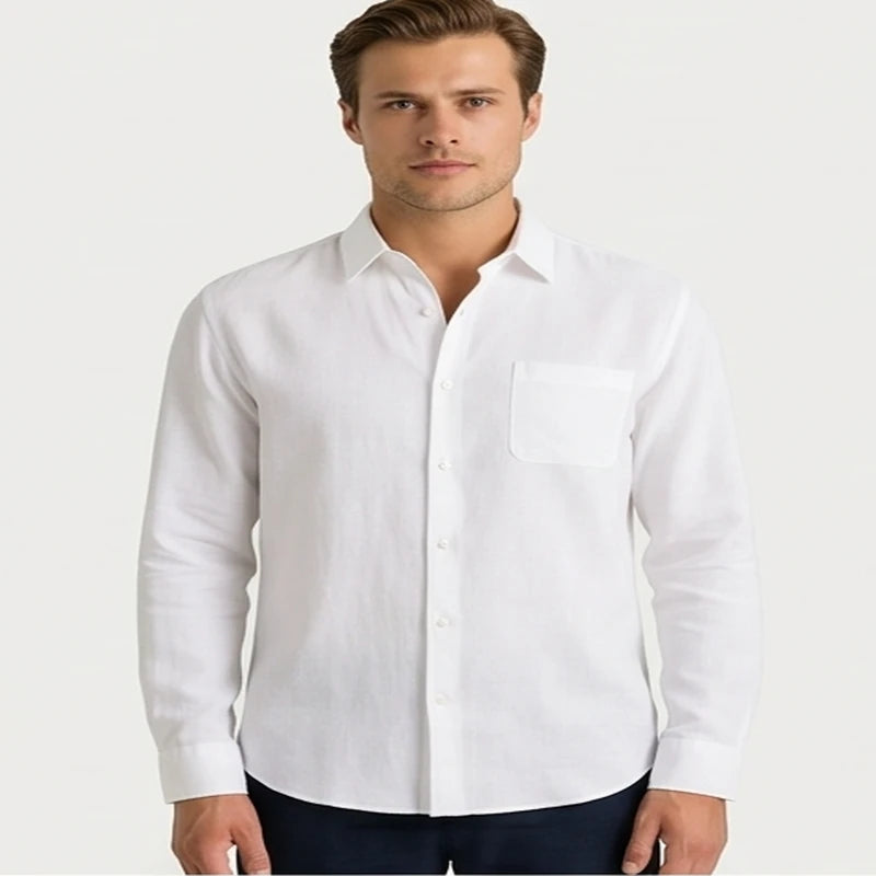 Capri Linen Resort Shirt - White