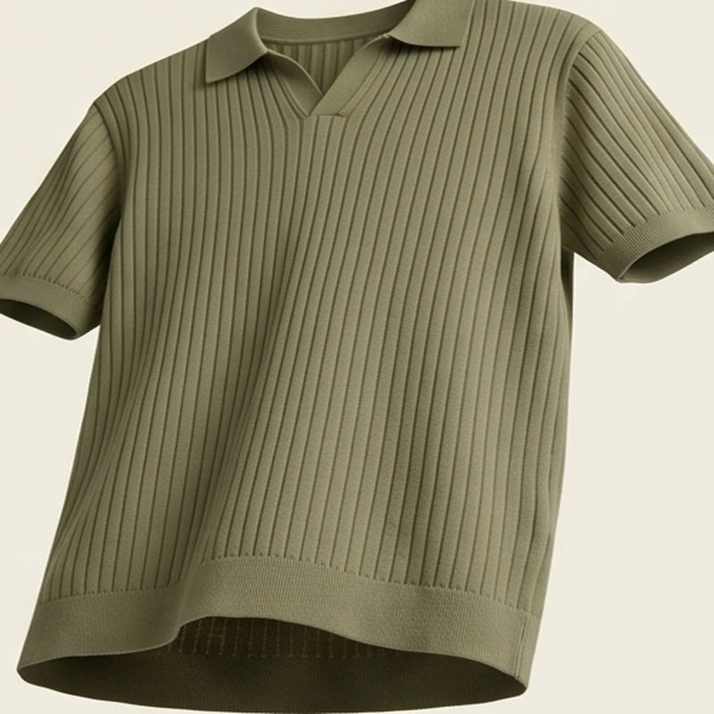 Firenze Ribbed Cotton Polo - Green