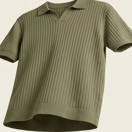 Firenze Ribbed Cotton Polo - Green