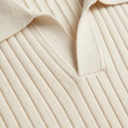 Firenze Ribbed Cotton Polo - Ivory