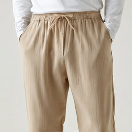 Riviera Linen Drawstring Trouser - Beige