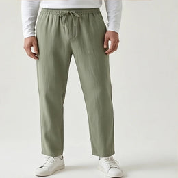 Riviera Linen Drawstring Trouser - Green